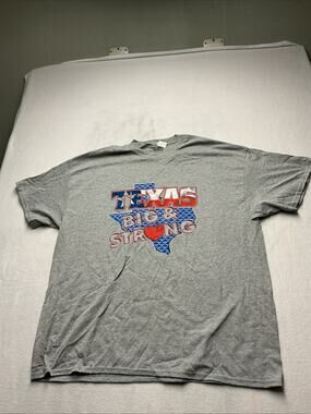 Texas Big And Strong Unisex T-Shirt XXL NWT Grey Red White And Blue , 3806